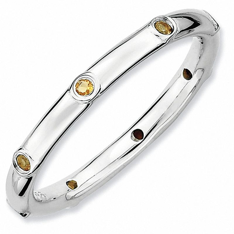 Stackable Expressions™ Citrine Station Ring in Sterling Silver