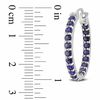 Thumbnail Image 2 of Lab-Created Blue Sapphire Inside-Out Hoop Earrings in Sterling Silver