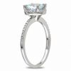 Thumbnail Image 1 of 7.0mm Aquamarine and 1/20 CT. T.W. Diamond Promise Ring in Sterling Silver