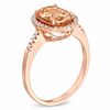 Thumbnail Image 1 of Oval Morganite and 1/5 CT. T.W. Diamond Frame Ring in 10K Rose Gold