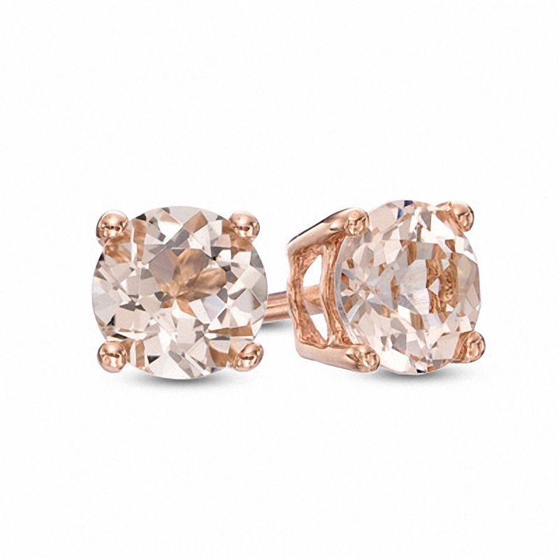 Zales 1/8 CT. T.w. Diamond Solitaire Heart-Shaped Stud Earrings in 10K Rose  Gold (I/I3) | CoolSprings Galleria