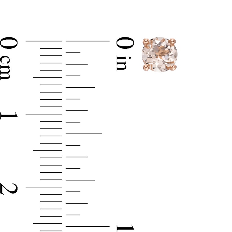 Main Image 2 of 5.0mm Morganite Solitaire Stud Earrings in 10K Rose Gold