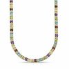 Thumbnail Image 1 of Oval Multi-Gemstone and Diamond Accent Necklace in Sterling Silver with 18K Gold Plate - 17"