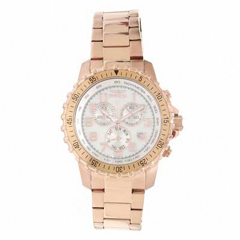 Men's Invicta Specialty Chronograph Rose-Tone Watch with Mother-of-Pearl Dial (Model: 14847)