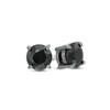 Thumbnail Image 1 of Men's 6.0mm Black Sapphire Stud Earrings in Black Ruthenium Plated Sterling Silver