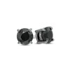 Thumbnail Image 0 of Men's 6.0mm Black Sapphire Stud Earrings in Black Ruthenium Plated Sterling Silver