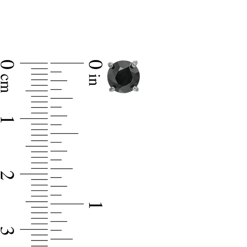 Main Image 2 of Men's 6.0mm Black Sapphire Stud Earrings in Black Ruthenium Plated Sterling Silver