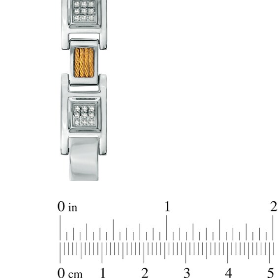 3/4 CT. T.w. Diamond Cable Bracelet in Two-Tone Stainless Steel - 8.5"