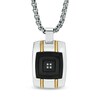 Thumbnail Image 1 of Men's Diamond Accent Dog Tag Pendant in Two-Tone Stainless Steel - 24"