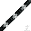 Thumbnail Image 0 of Men's 3/8 CT. T.W. Diamond Cross Bracelet in Black Tungsten and Stainless Steel - 8.5"