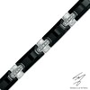 Thumbnail Image 0 of Men's 3/8 CT. T.W. Diamond Cross Bracelet in Black Tungsten and Stainless Steel - 8.5"