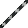 Thumbnail Image 1 of Men's 3/8 CT. T.W. Diamond Cross Bracelet in Black Tungsten and Stainless Steel - 8.5"