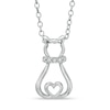 Diamond Accent Sitting Cat Pendant in Sterling Silver