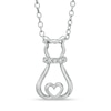 Thumbnail Image 1 of Diamond Accent Sitting Cat Pendant in Sterling Silver