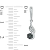 Thumbnail Image 1 of 1/8 CT. T.W. Enhanced Black and White Diamond Cascading Cluster Drop Earrings in Sterling Silver