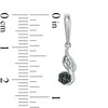 Thumbnail Image 2 of 1/8 CT. T.W. Enhanced Black and White Diamond Cascading Cluster Drop Earrings in Sterling Silver