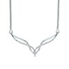 Thumbnail Image 0 of Diamond Accent Twisting Chevron Necklace in Sterling Silver - 16"