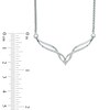 Thumbnail Image 2 of Diamond Accent Twisting Chevron Necklace in Sterling Silver - 16"