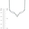 Thumbnail Image 1 of Diamond Accent Twisting Chevron Necklace in Sterling Silver - 16"