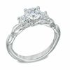 Thumbnail Image 2 of Celebration Ideal 1 CT. T.W. Certified Diamond Three Stone Engagement Ring in 14K White Gold (J/I1)