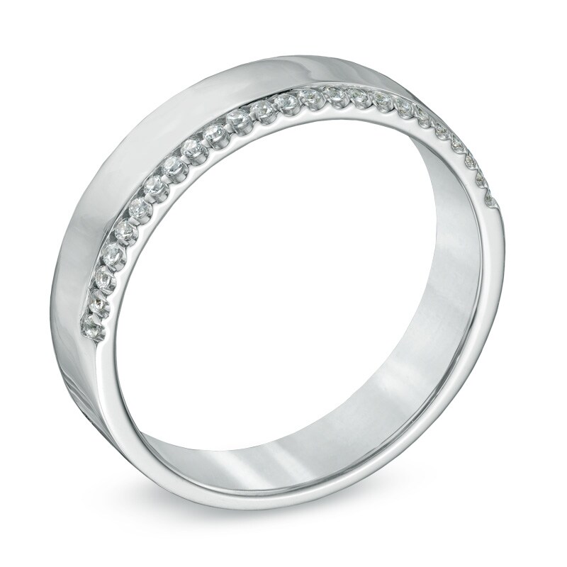 Main Image 2 of Diamond Accent Edged Anniversary Band in 10K White Gold