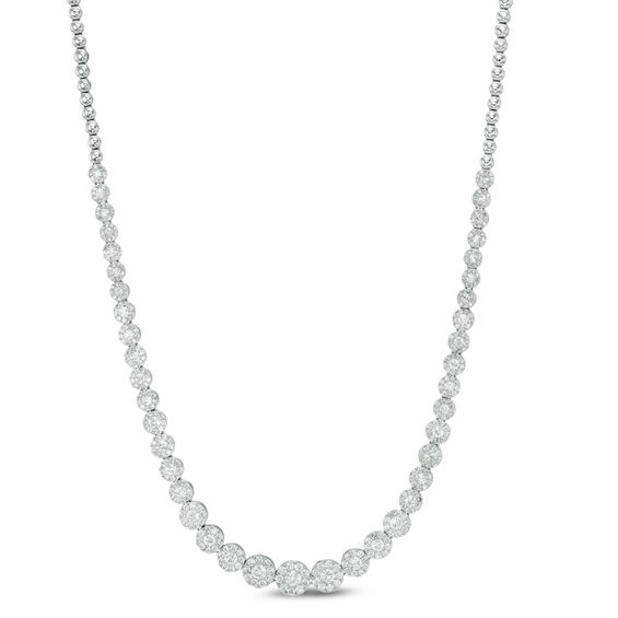4 CT. T.w. Composite Diamond Cluster Necklace in 10K White Gold