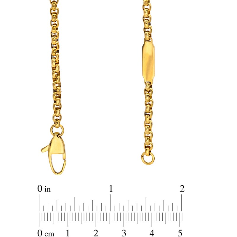Main Image 2 of Men's 3.75mm Signature Tag Box Chain Necklace in Yellow IP Stainless Steel - 30"