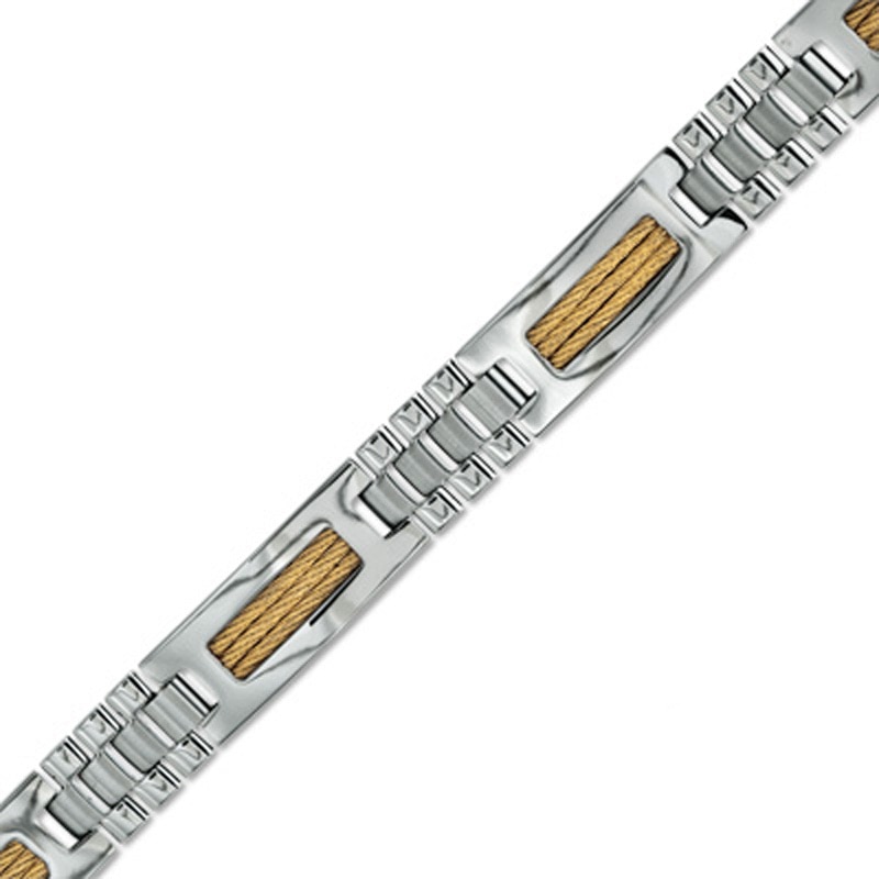 Main Image 1 of ID Bracelet in Two-Tone Stainless Steel - 8.5"