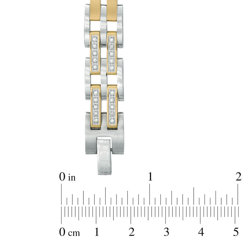 Main Image 2 of 1 CT. T.W. Diamond Bracelet in Two-Tone Stainless Steel - 8.5"