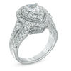 Thumbnail Image 2 of 1-3/4 CT. T.W. Pear-Shaped Diamond Double Frame Engagement Ring in 14K White Gold