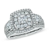 Thumbnail Image 0 of 1-3/4 CT. T.W. Princess-Cut Diamond Double Frame Engagement Ring in 14K White Gold