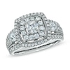 Thumbnail Image 1 of 1-3/4 CT. T.W. Princess-Cut Diamond Double Frame Engagement Ring in 14K White Gold