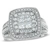 Thumbnail Image 1 of 1-3/4 CT. T.W. Princess-Cut Quad Diamond Double Frame Engagement Ring in 14K White Gold