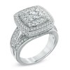 Thumbnail Image 2 of 1-3/4 CT. T.W. Princess-Cut Quad Diamond Double Frame Engagement Ring in 14K White Gold