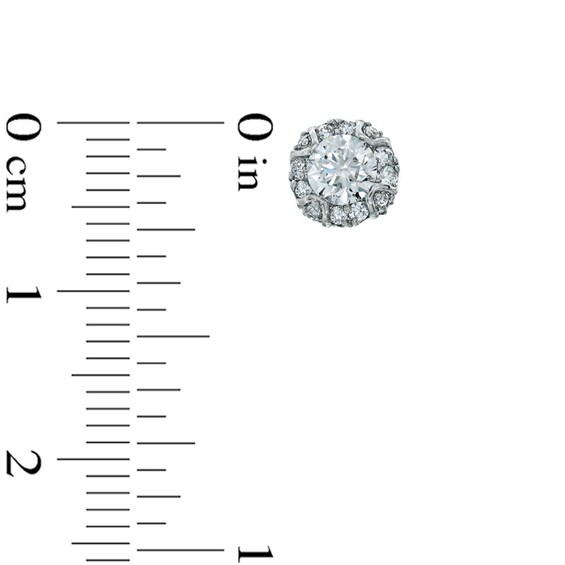 7/8 CT. T.w. Diamond Frame Stud Earrings in 10K White Gold