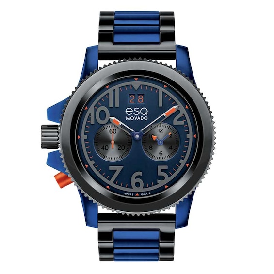 Men's ESQ Movado Fusion "Lefty" Two-Tone Watch with Blue Dial (Model: 07301451)