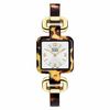 Thumbnail Image 1 of Ladies' ESQ Movado Status Tortoise-Pattern Gold-Tone Bangle Watch with Square Silver-Tone Dial (Model: 07101422)