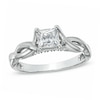 Thumbnail Image 1 of 1 CT. T.W. Princess-Cut Diamond Twist Shank Engagement Ring in 14K White Gold (J/I3)