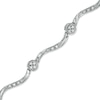 Thumbnail Image 0 of 1/4 CT. T.W. Diamond Cluster Station Bracelet in 10K White Gold