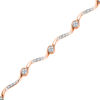 Thumbnail Image 0 of 1/4 CT. T.W. Diamond Cluster Station Bracelet in 10K Rose Gold