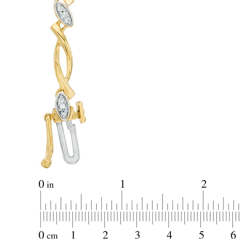 Main Image 2 of 1/6 CT. T.W. Diamond Station Bracelet in 10K Gold
