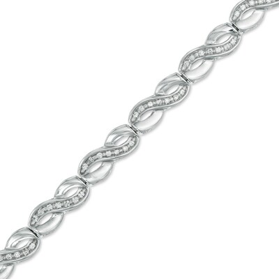 1 2 Ct T W Diamond Large Infinity Bracelet In 10k White Gold 1 2 Ct T W Diamond Large Infinity