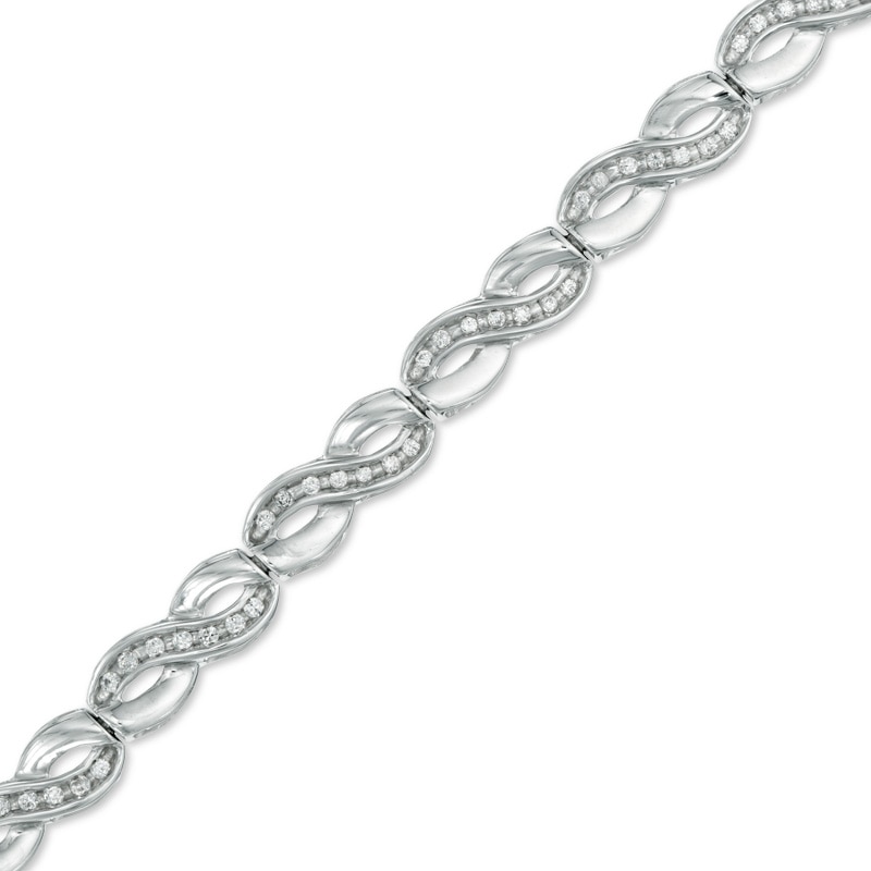 1/2 CT. T.W. Diamond Large Infinity Bracelet in 10K White Gold