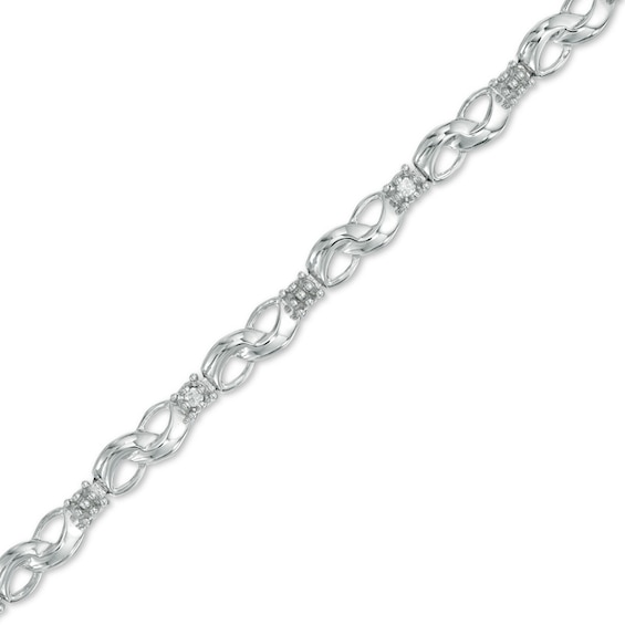 1/10 CT. T.w. Diamond Infinity Bracelet in 10K White Gold