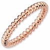 Thumbnail Image 1 of Stackable Expressions™ 2.0mm Beaded Ring in Sterling Silver and 18K Rose Gold Plate