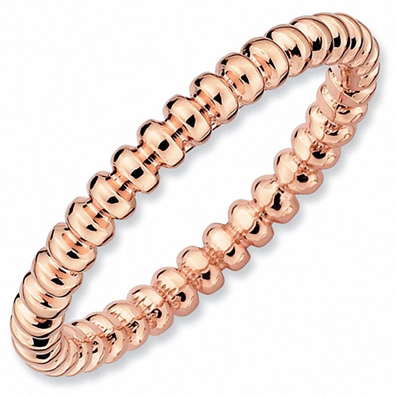 Main Image 1 of Stackable Expressions™ 2.0mm Beaded Ring in Sterling Silver and 18K Rose Gold Plate