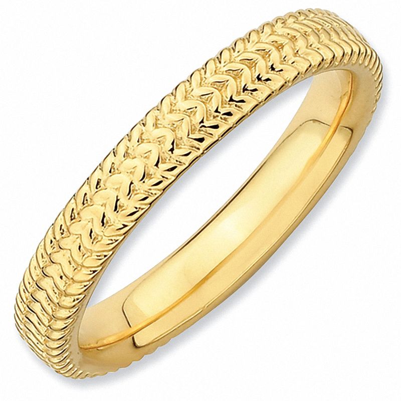 Stackable Expressions™ 3.0mm Cable Ring in Sterling Silver and 18K Gold Plate