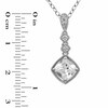 Thumbnail Image 2 of 7.0mm Cushion-Cut Lab-Created White Sapphire Pendant and Earrings Set in Sterling Silver