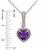 Thumbnail Image 1 of 7.0mm Heart-Shaped Amethyst and Lab-Created White Sapphire Pendant and Earrings Set in Sterling Silver