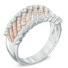 Thumbnail Image 2 of 1 CT. T.W. Diamond Diagonal Striped Anniversary Band in 10K Two-Tone Gold